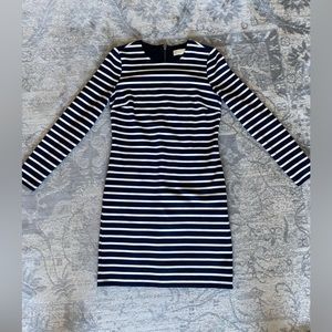 Michael Kors navy and white striped classic dress